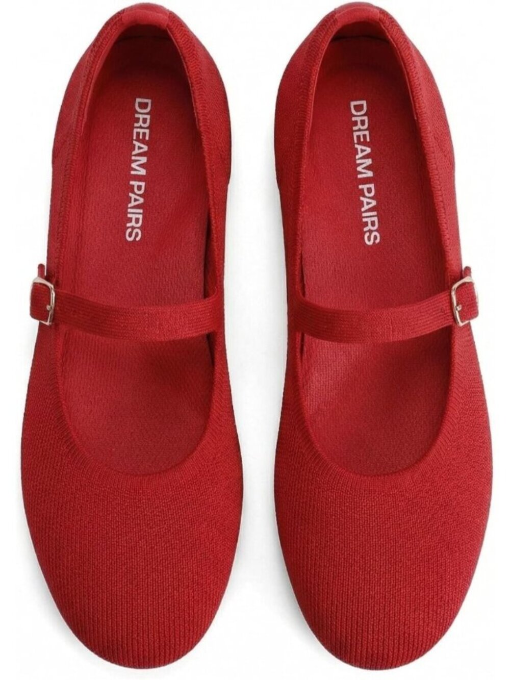 Women's Red Lightweight Comfortable for Casual Work Office Ballet Flat Shoes